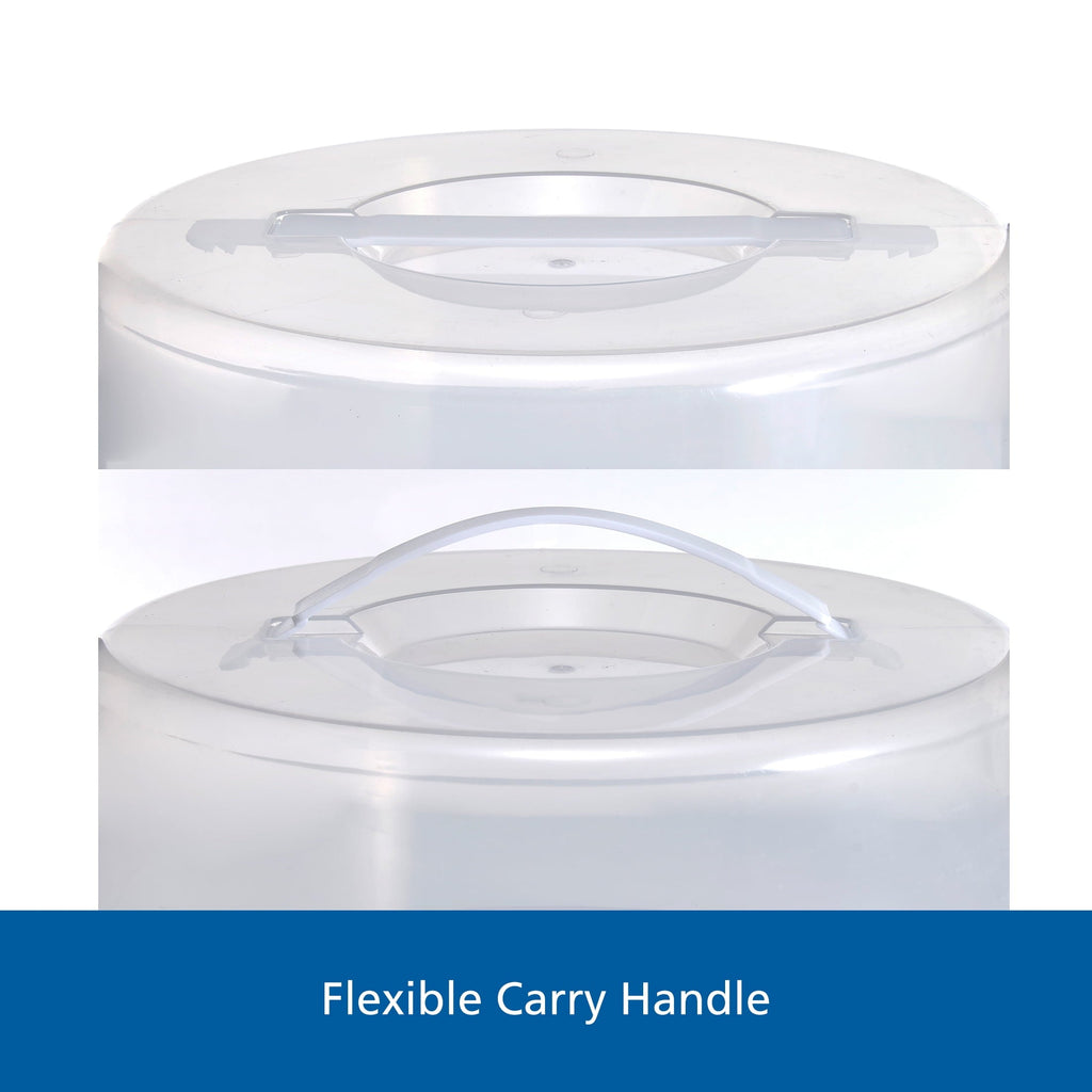 Innovative 12 inch Clear Cake Carrier with 2pk 9 inch Gray Round Pans, Carbon Steel - Innovative Kitchen Helper for Modern Cooking Detail