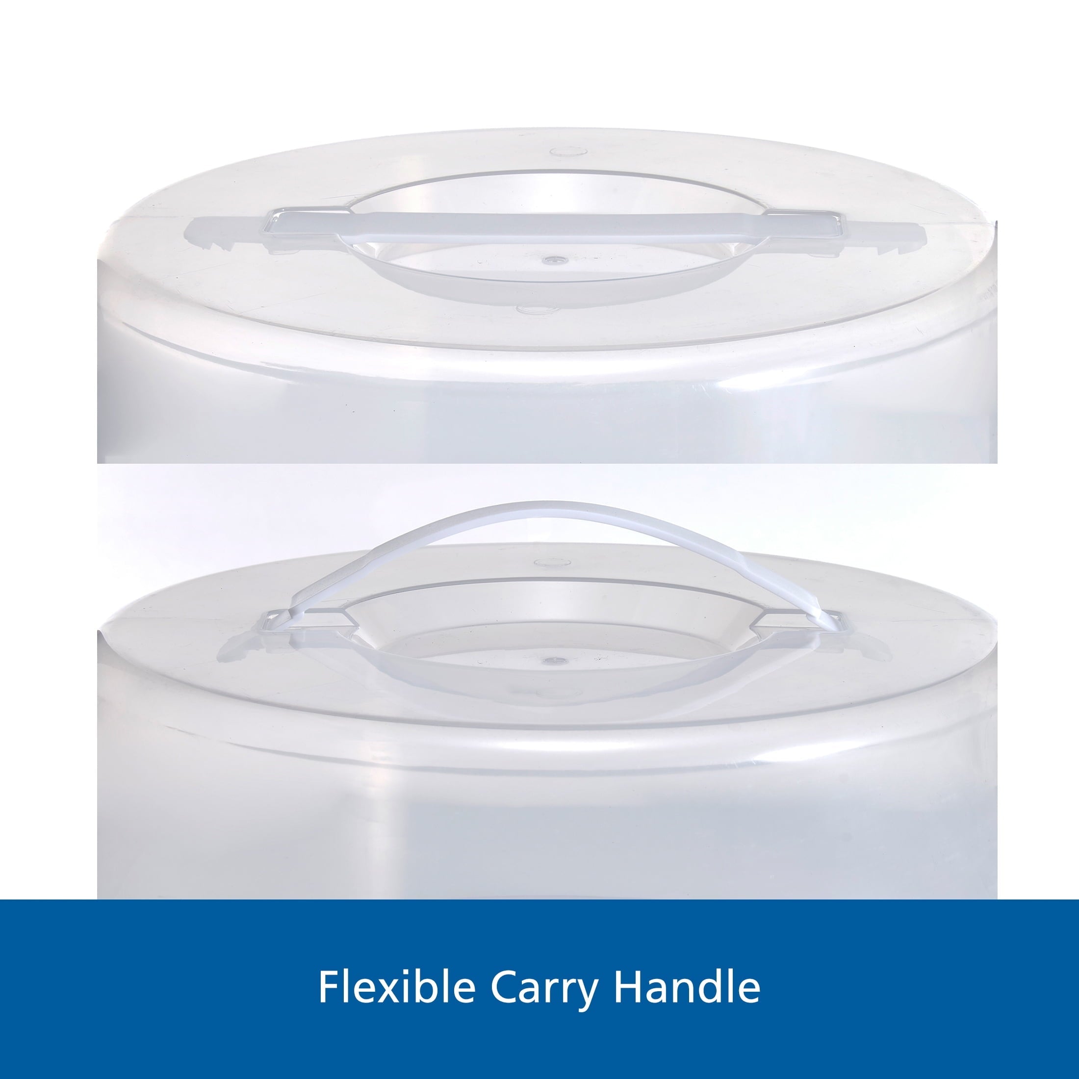 Innovative 12 inch Clear Cake Carrier with 2pk 9 inch Gray Round Pans, Carbon Steel - Innovative Kitchen Helper for Modern Cooking Detail
