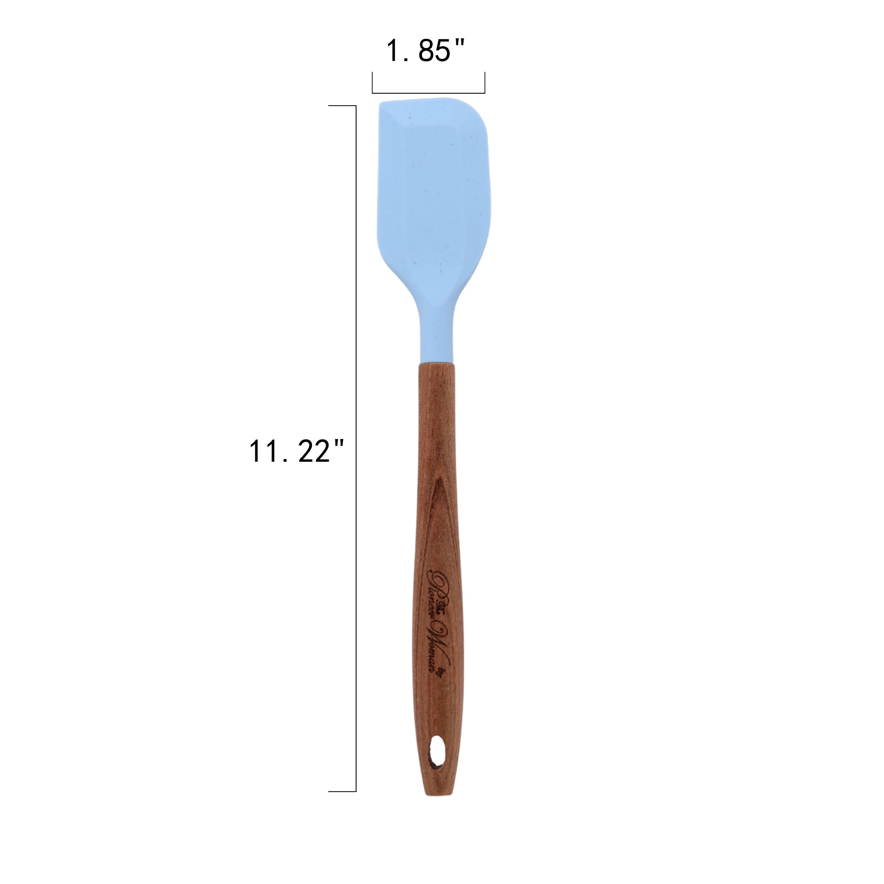Durable Steel 10-Piece Silicone and Acacia Wood Handle Cooking Utensils Set, Blue - Heavy Duty Stainless Steel Kitchen Shears Detail