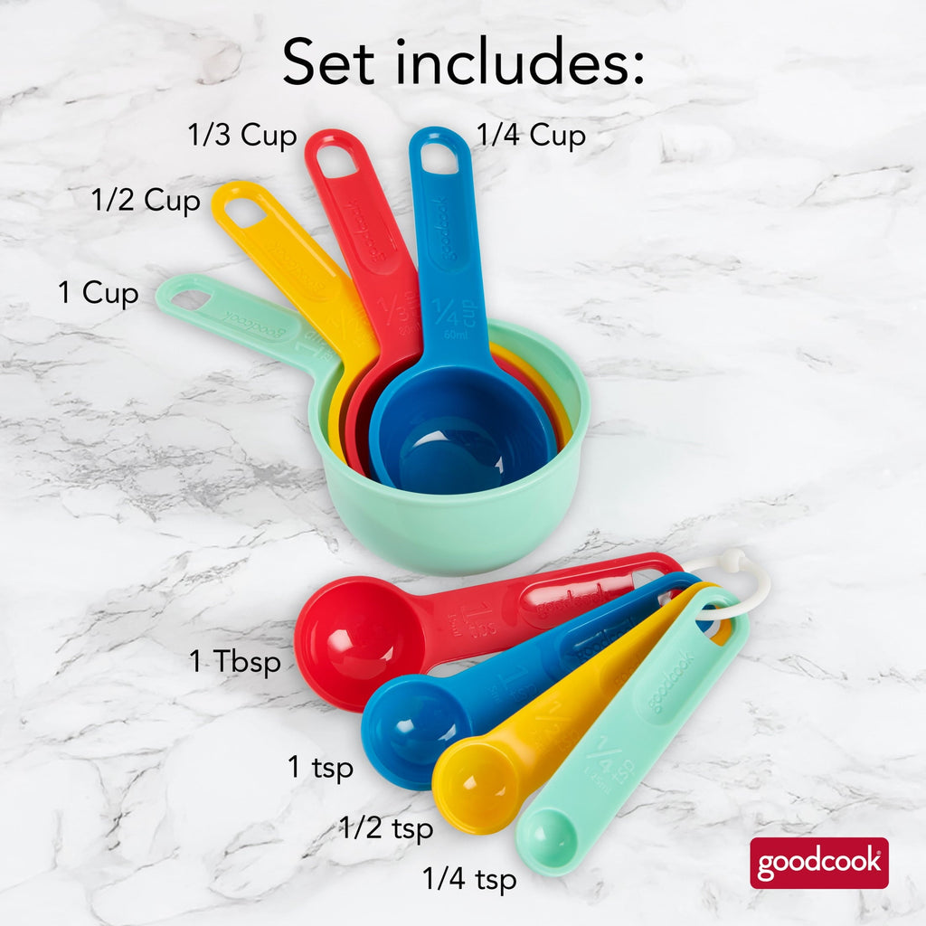 Ergonomic Manual Measuring Cups And Spoons, Set Of 8 Nesting With Storage Ring - Premium Stainless Steel Garlic Presser & Peeler Detail