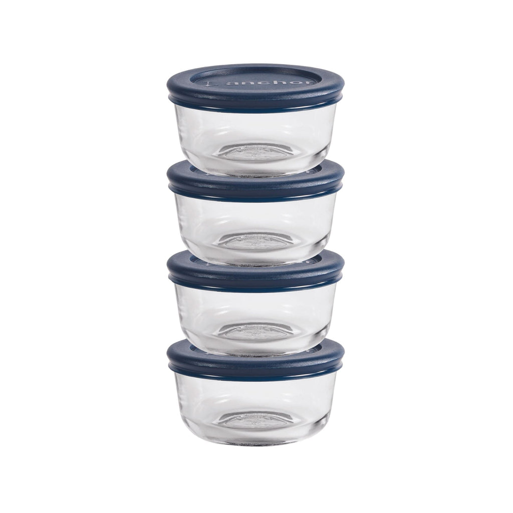Deliciously Squishy Glass Food Storage Containers with Lids, 1 Cup Round, Set of 4 - Squishy Dohnut Sweet Treat Shaped Stress Toy - Default Title