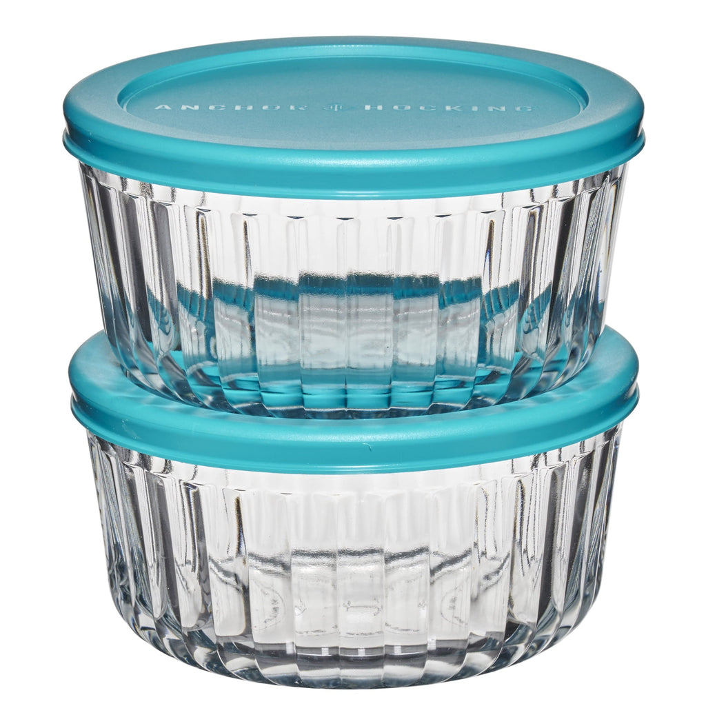 Sweet Treat Shaped Glass Food Storage Container with Lids, 4 Cup Round, Set of 2 - Fun Food Fidget Cookie Squishable Toy - Default Title