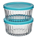 Sweet Treat Shaped Glass Food Storage Container with Lids, 4 Cup Round, Set of 2 - Fun Food Fidget Cookie Squishable Toy - Default Title