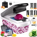 Time-Saving Vegetable Chopper Food Slicer, 15 in 1 Multi-Function Food Chopper for Onion, Veggie, Cheese Grater, Vegetable... - Multi-Functional Manual Food Chopper & Slicer - Default Title
