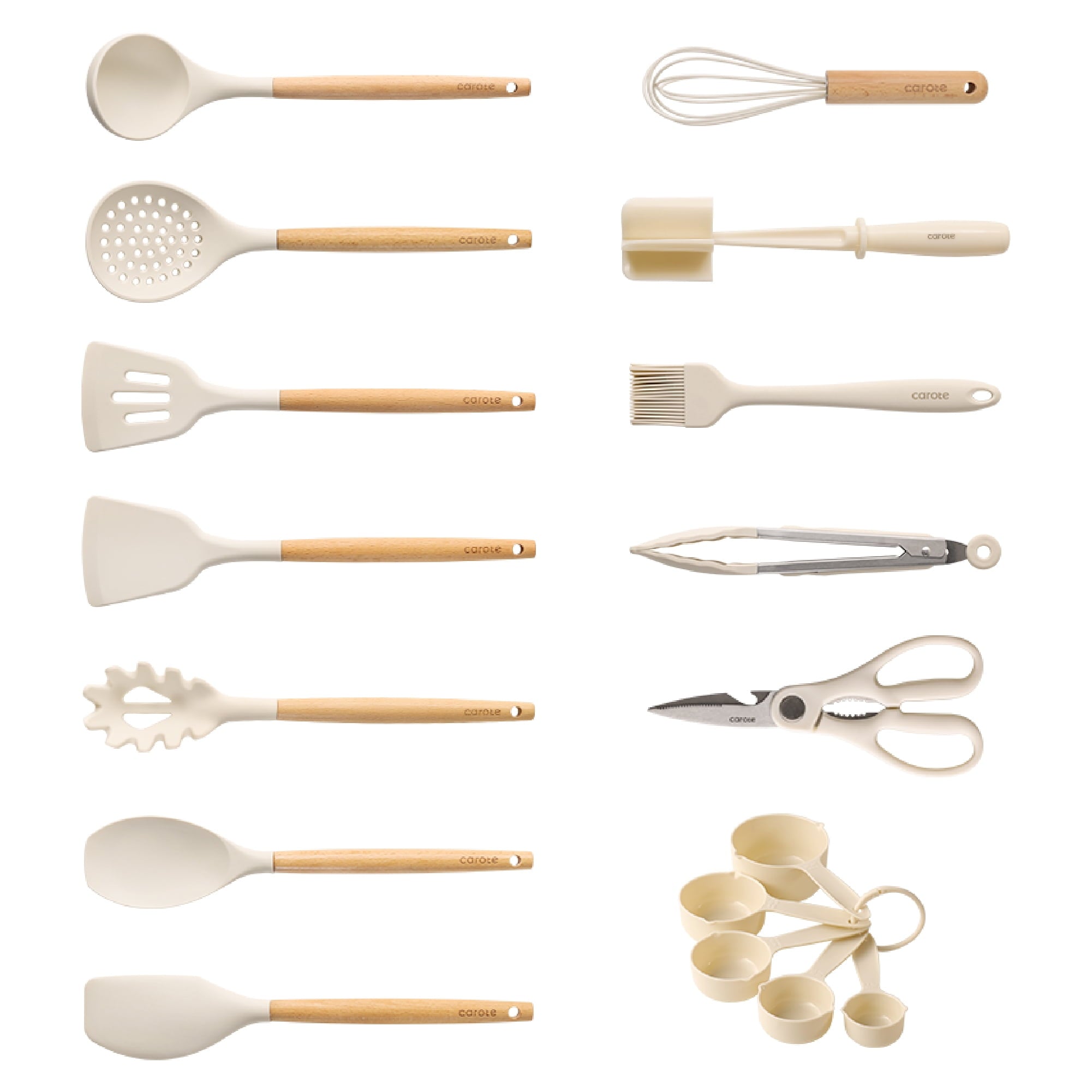 Durable Steel 17-Piece Silicone and Wood Cooking Utensil Set, Heat-Resistant, Safe for Nonstick Cookware - Professional Kitchen Tool for Culinary Enthusiasts - Default Title