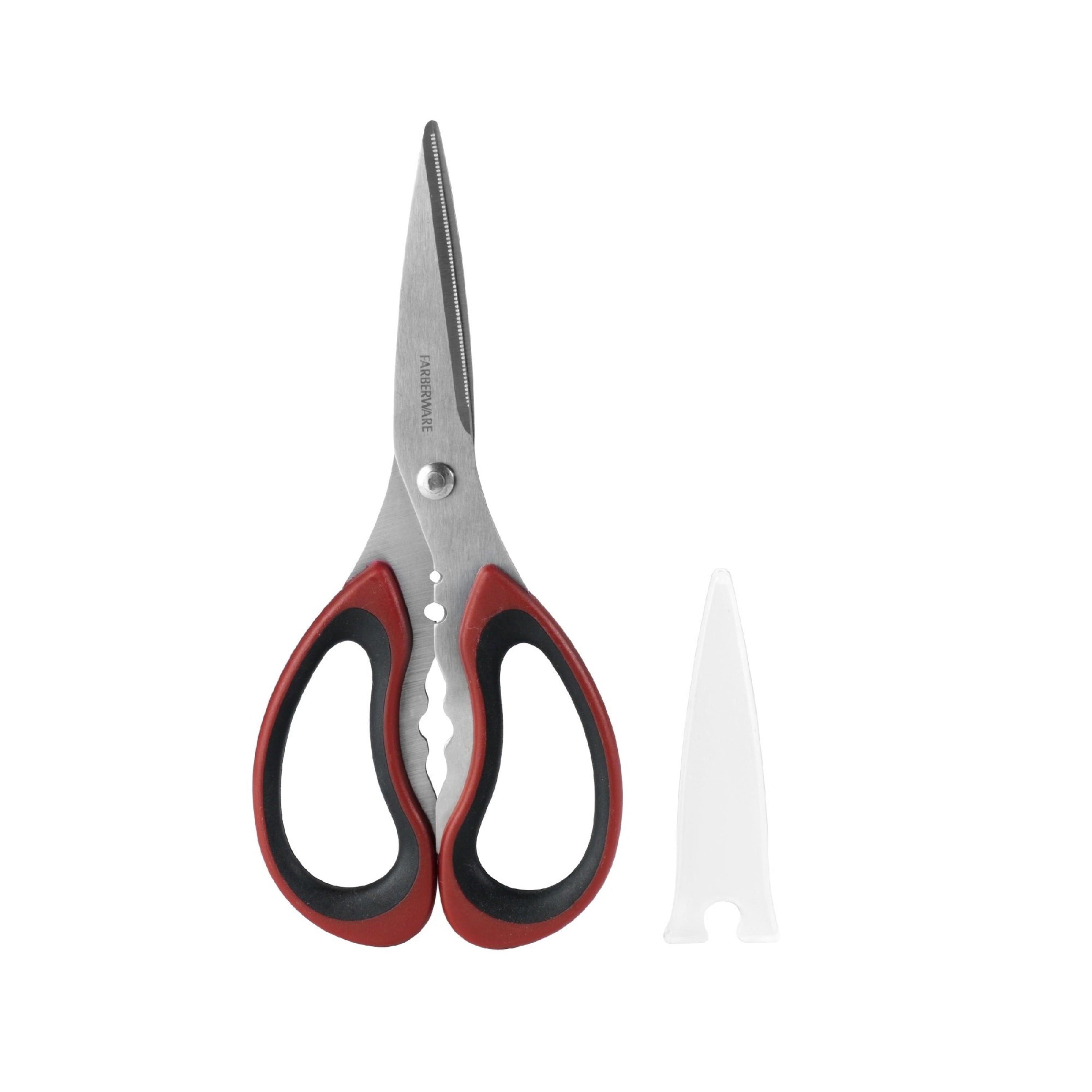 Premium Kitchen Stainless Steel Kitchen and Herb Shears with Red and Black Handle - Kitchen Gadget Tool for Quick Food Prep - Default Title