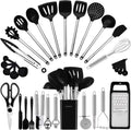 Chef-Quality Kitchen Utensil Set-Silicone Cooking Utensils-33 Kitchen Gadgets & Spoons for Nonstick Cookware-Silicone and Stainles... - Multi-Purpose Hand Tool for Daily Meal Prep - Default Title