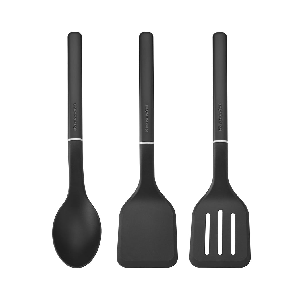Professional Grade 3-Piece Cooking Utensils Set with Ergonomic Handles, Black - High-Precision Culinary Tool for Baking & Cooking - Default Title