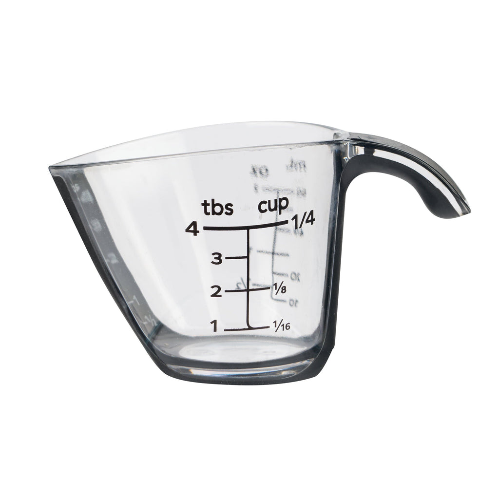 Time-Saving 1/4C Plastic Mini Measuring Cup, Black/Transparent - Premium Stainless Steel Garlic Presser & Peeler - Default Title