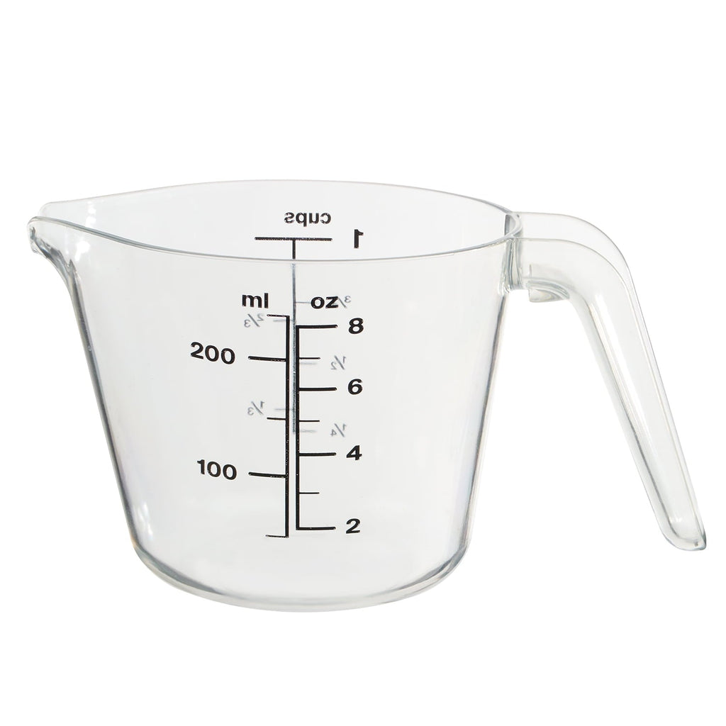 Multi-Functional 1 Cup Large Spout Plastic Measuring Cup, Clear - Kitchen Gadget Tool for Quick Food Prep - Default Title