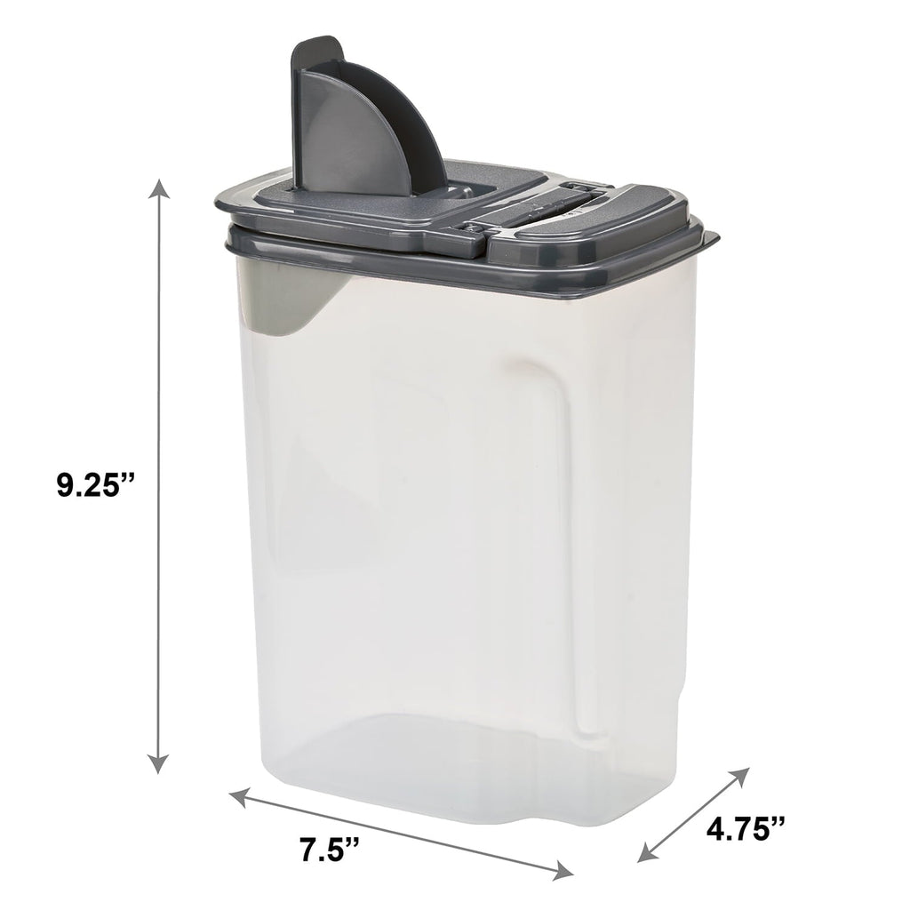 Deliciously Squishy 3.5 QT Plastic Food Dispenser, Clear with Gray Lid (1 Each) 7.5" L x 3.75" W x 9.25" H, Designed to Help wi... - Playful Star & Heart Shaped Geometric NeeDoh - Default Title