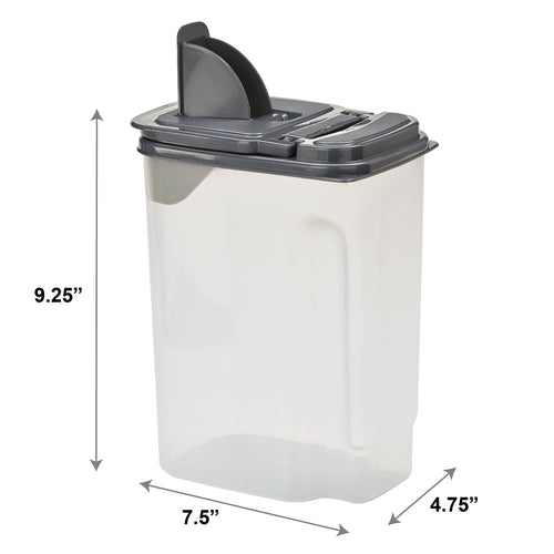Deliciously Squishy 3.5 QT Plastic Food Dispenser, Clear with Gray Lid (1 Each) 7.5" L x 3.75" W x 9.25" H, Designed to Help wi... - Playful Star & Heart Shaped Geometric NeeDoh - Default Title