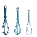 Multi-Functional 3-Piece Silicone Whisk Set, 10.5"/10.4"/9.6" L, Blue Color - Innovative Kitchen Helper for Modern Cooking - Default Title