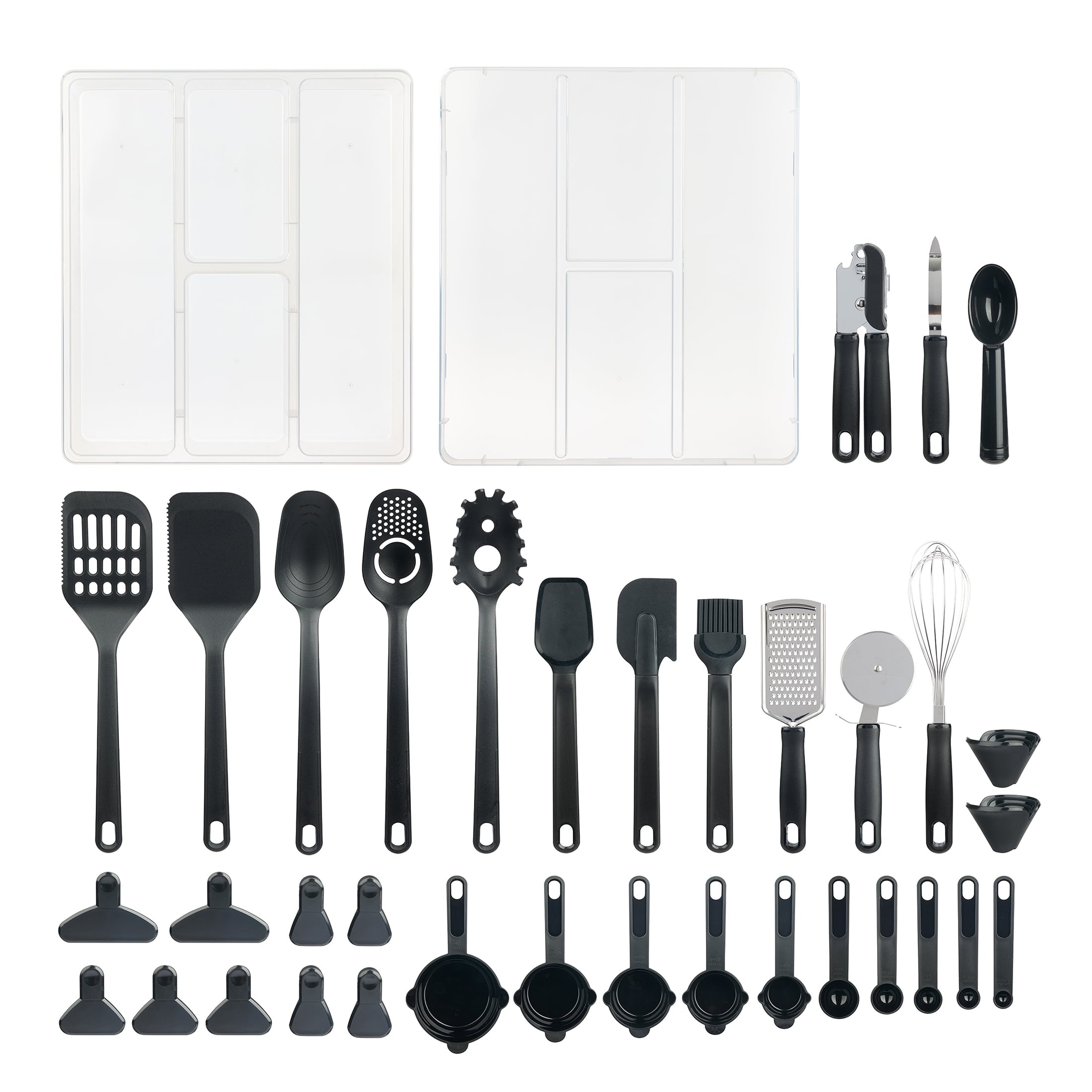 Chef-Quality 36 Piece Kitchen Gadget Set with Kitchen Cooking Utensils, and Drawer Organizer, Black - Professional Kitchen Tool for Culinary Enthusiasts - Default Title