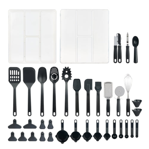 Chef-Quality 36 Piece Kitchen Gadget Set with Kitchen Cooking Utensils, and Drawer Organizer, Black - Professional Kitchen Tool for Culinary Enthusiasts - Default Title