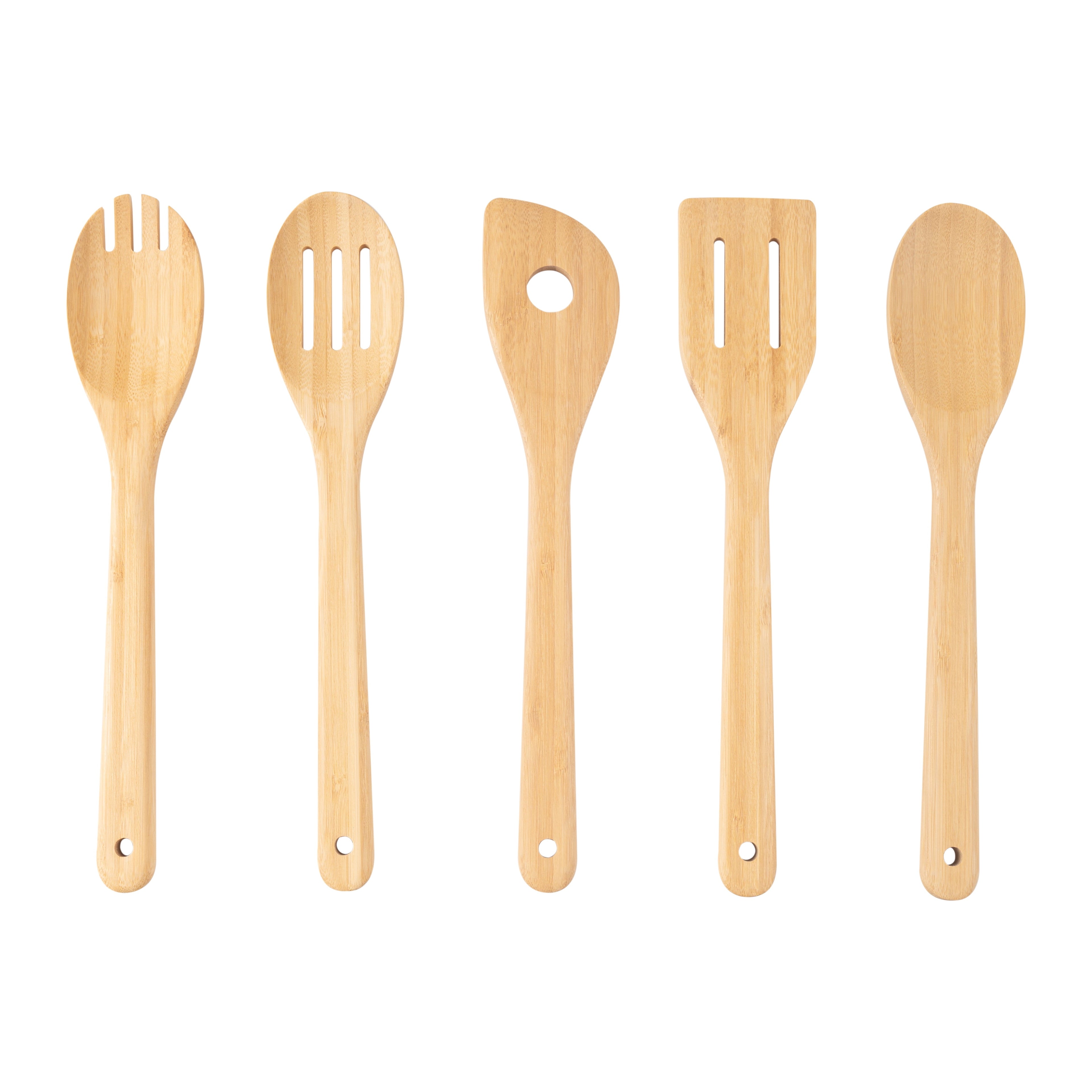 High-Precision 5pk Bamboo Spoons for Cooking, Kitchen Essential Tools Set - Multi-Purpose Hand Tool for Daily Meal Prep - Default Title