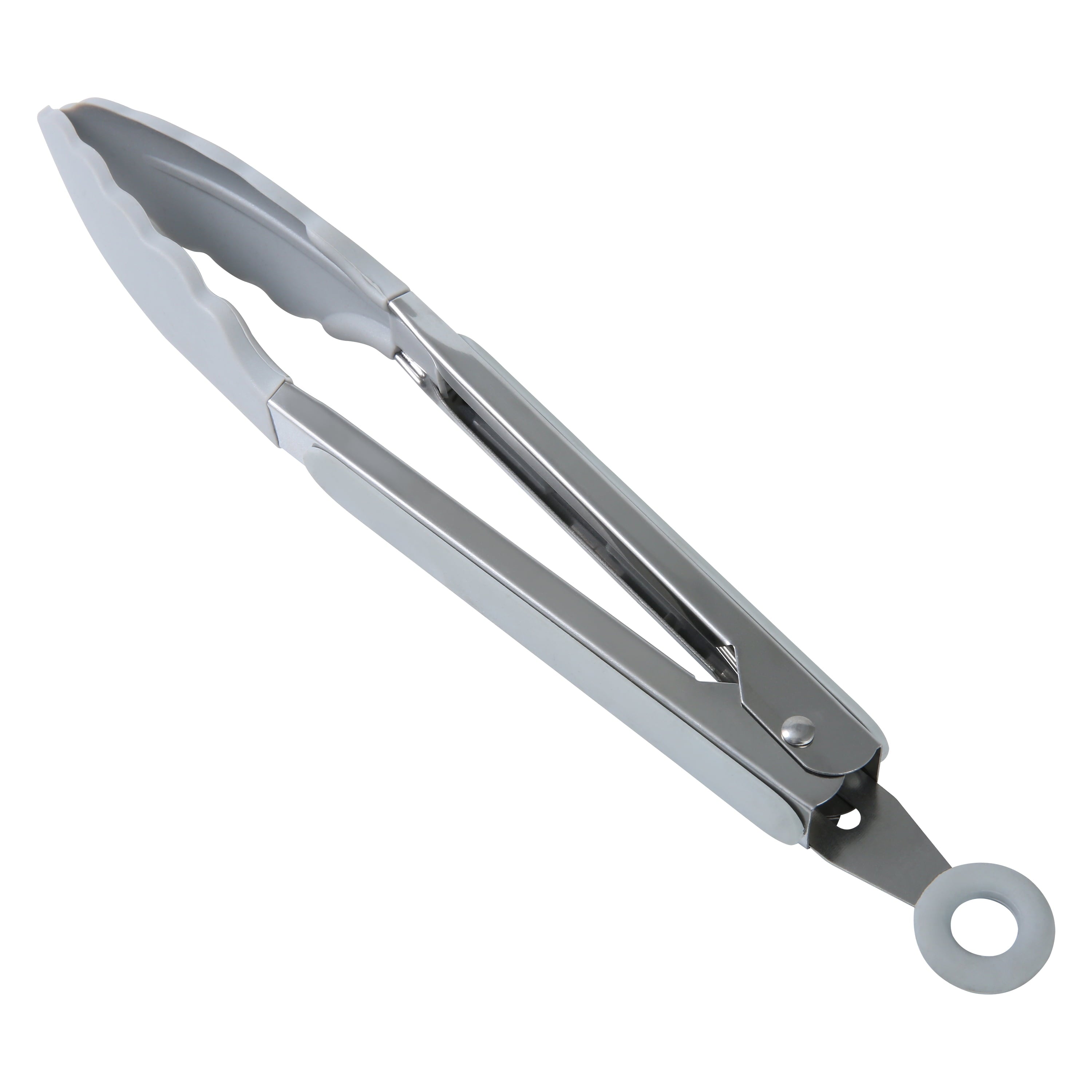 High-Precision 9" Stainless Steel and Silicone Locking Tongs, Soft Grip Handle, Grey Flannel - High-Precision Culinary Tool for Baking & Cooking - Default Title