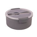 Fun Food Fidget Food Storage Bento Container, Round, Grey, 47oz Capacity, Ideal Use for Workday Meals and Travel - Playful Star & Heart Shaped Geometric NeeDoh - Default Title