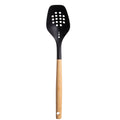 Durable Steel Cooking Spoon with Bamboo Handle, 12.6"2.7", & Bamboo, Black - Multi-Purpose Hand Tool for Daily Meal Prep - Default Title