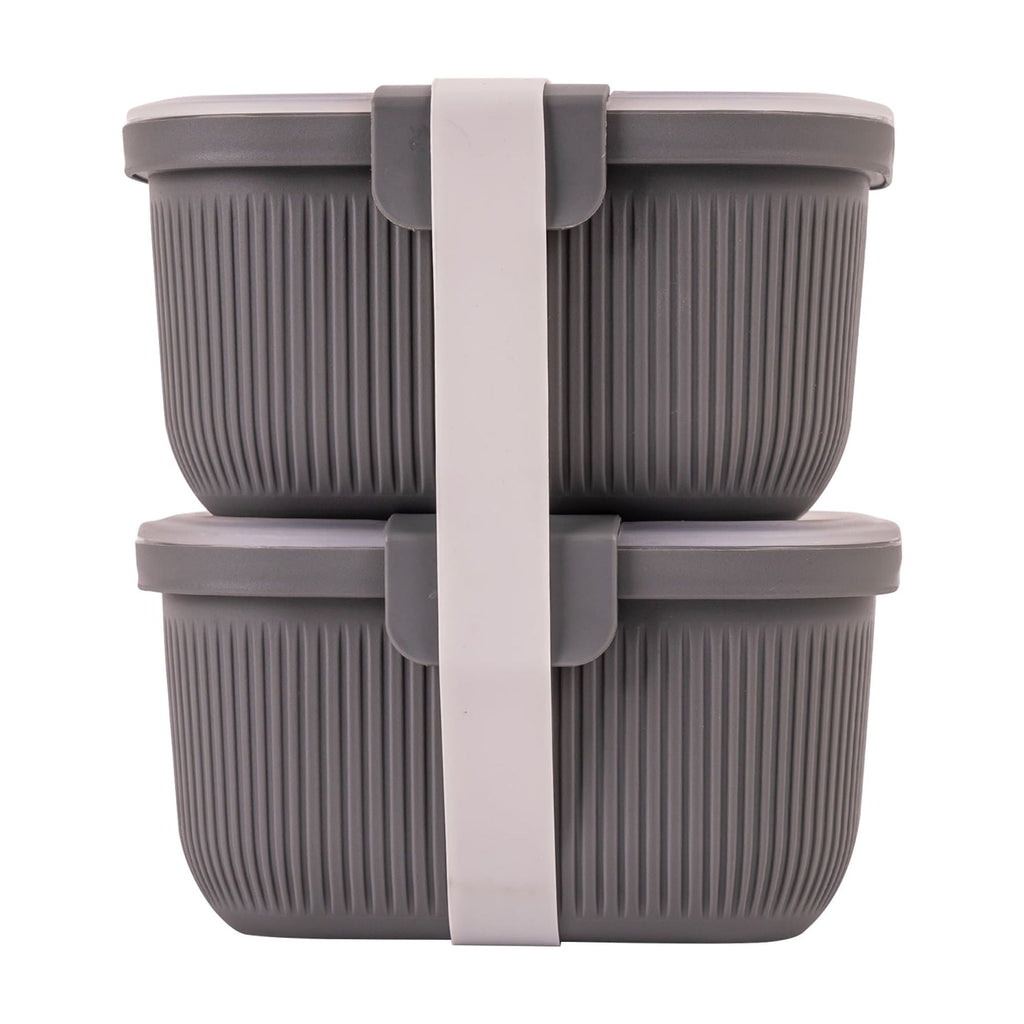 Deliciously Squishy Plastic Food Storage Bento Snack Container, Rectangle, Grey, 19oz Capacity, Made for Portable Food Storage - Fun Food Fidget Cookie Squishable Toy - Default Title