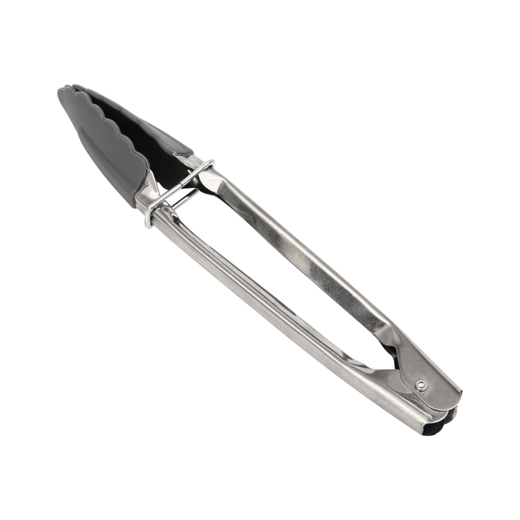 Heavy Duty Stainless Steel and Silicone Mini Food Tongs Grey - High-Precision Culinary Tool for Baking & Cooking - Default Title