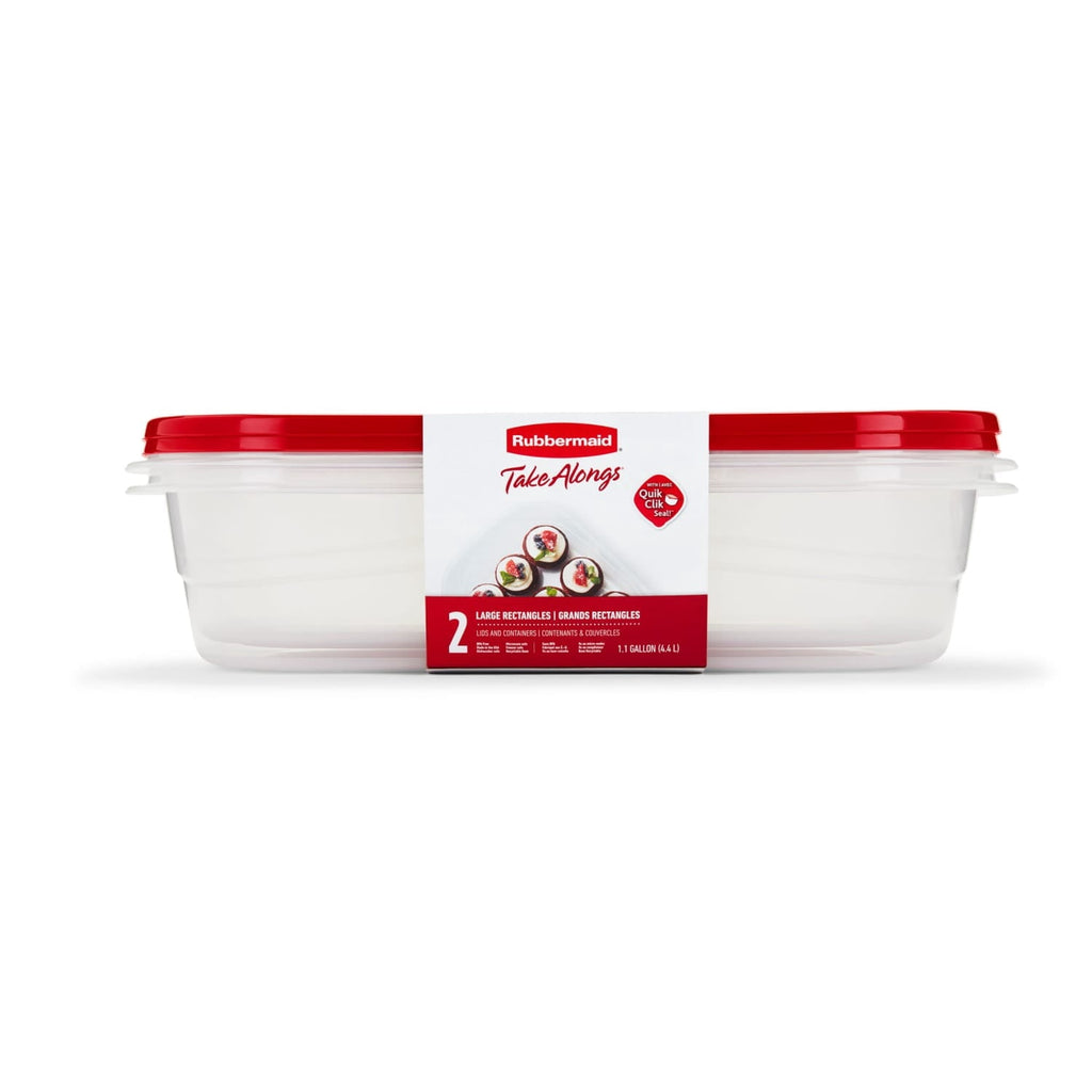 Playful Geometric 1 Gallon, 2 Packs, Red, Large Rectangular Plastic Food Storage Containers - Fun Food Fidget Cookie Squishable Toy - Default Title