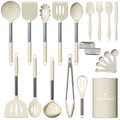 Ergonomic Cooking Silicone Cooking Utensil Set, 30 Pcs Kitchen Utensils Set with Stainless Steel Handle, Food Grade Silicone Spatula Se... - Durable Turner & Ladle Utensil Set for Home Chefs - Default Title