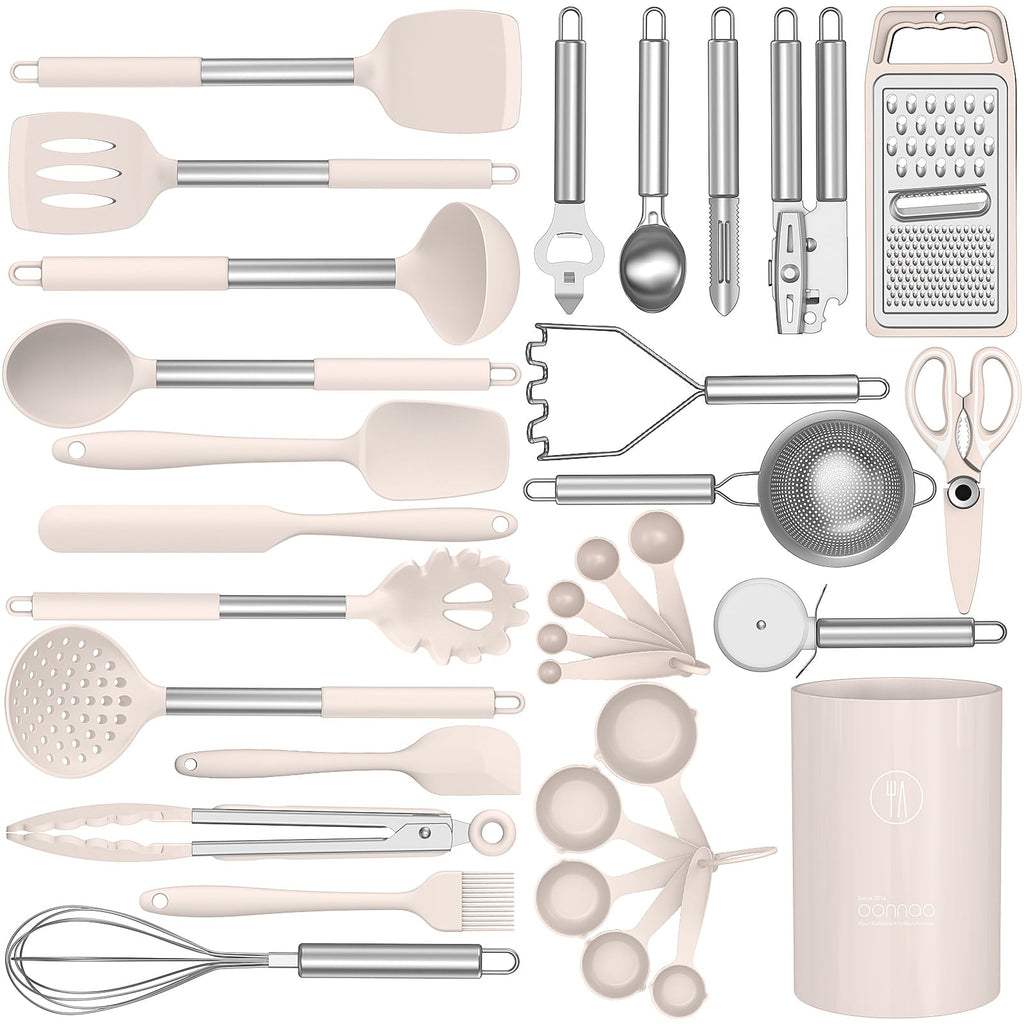 Professional Grade Silicone Cooking Utensils Set - Heat Resistant Silicone Kitchen Utensils for Cooking, Kitchen Utensil Spatula Set,BPA... - Professional Kitchen Tool for Culinary Enthusiasts - Default Title