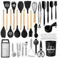 Heat-Resistant Silicone Cooking Utensils Set with Holder, 44 PCS Kitchen Utensils Set, Silicone Kitchen Gadgets Spatulas Set for Non... - Durable Turner & Ladle Utensil Set for Home Chefs - Default Title
