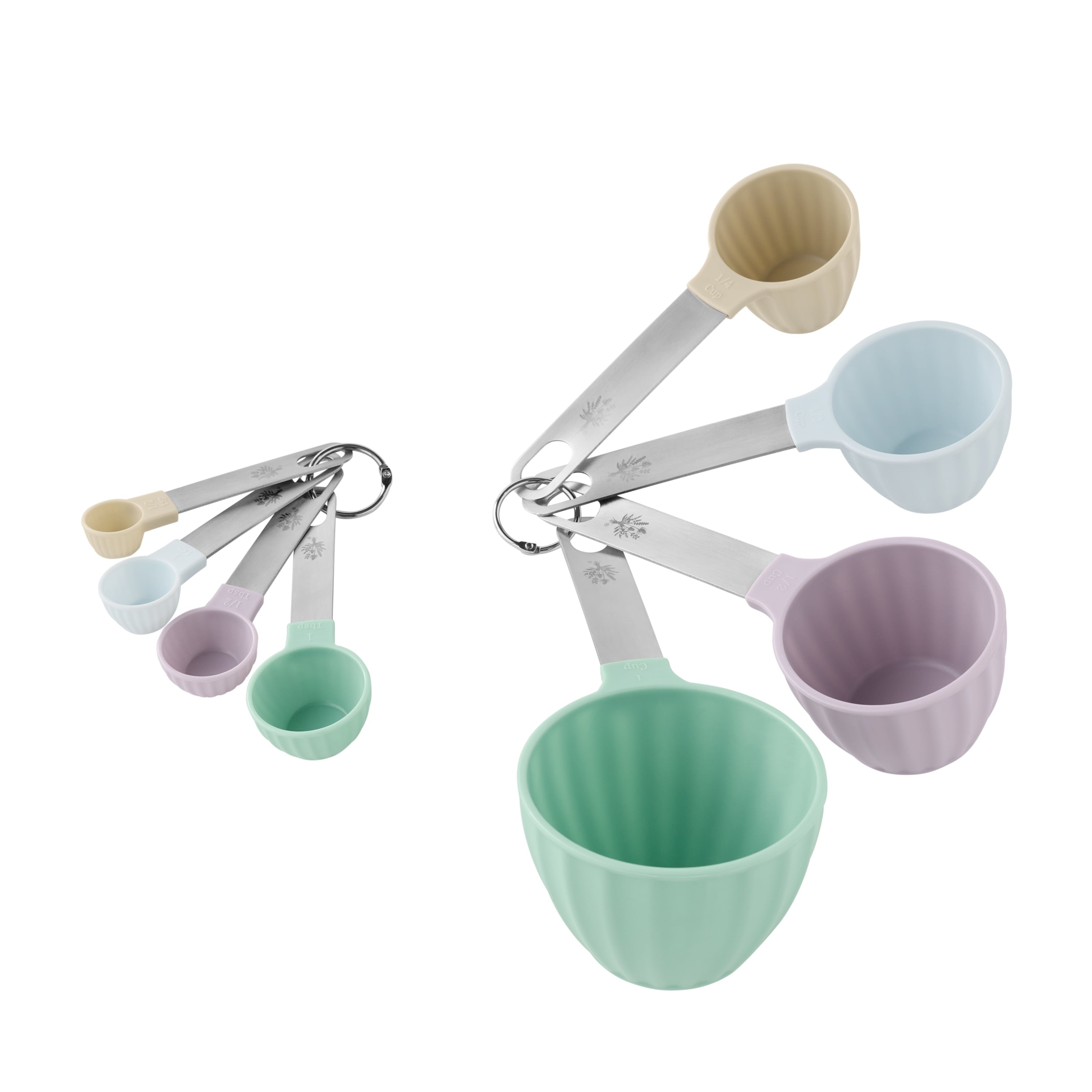 Innovative 8-Piece Plastic Measuring Cup and Spoon Set, Multicolor - Kitchen Gadget Tool for Quick Food Prep - Default Title