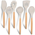 Chef-Quality Kitchen Utensils Set of 6, Silicone Cooking Utensils with Wooden Handle, Non-Stick Cookware & Heat Resistant, Include... - High-Precision Culinary Tool for Baking & Cooking - Default Title