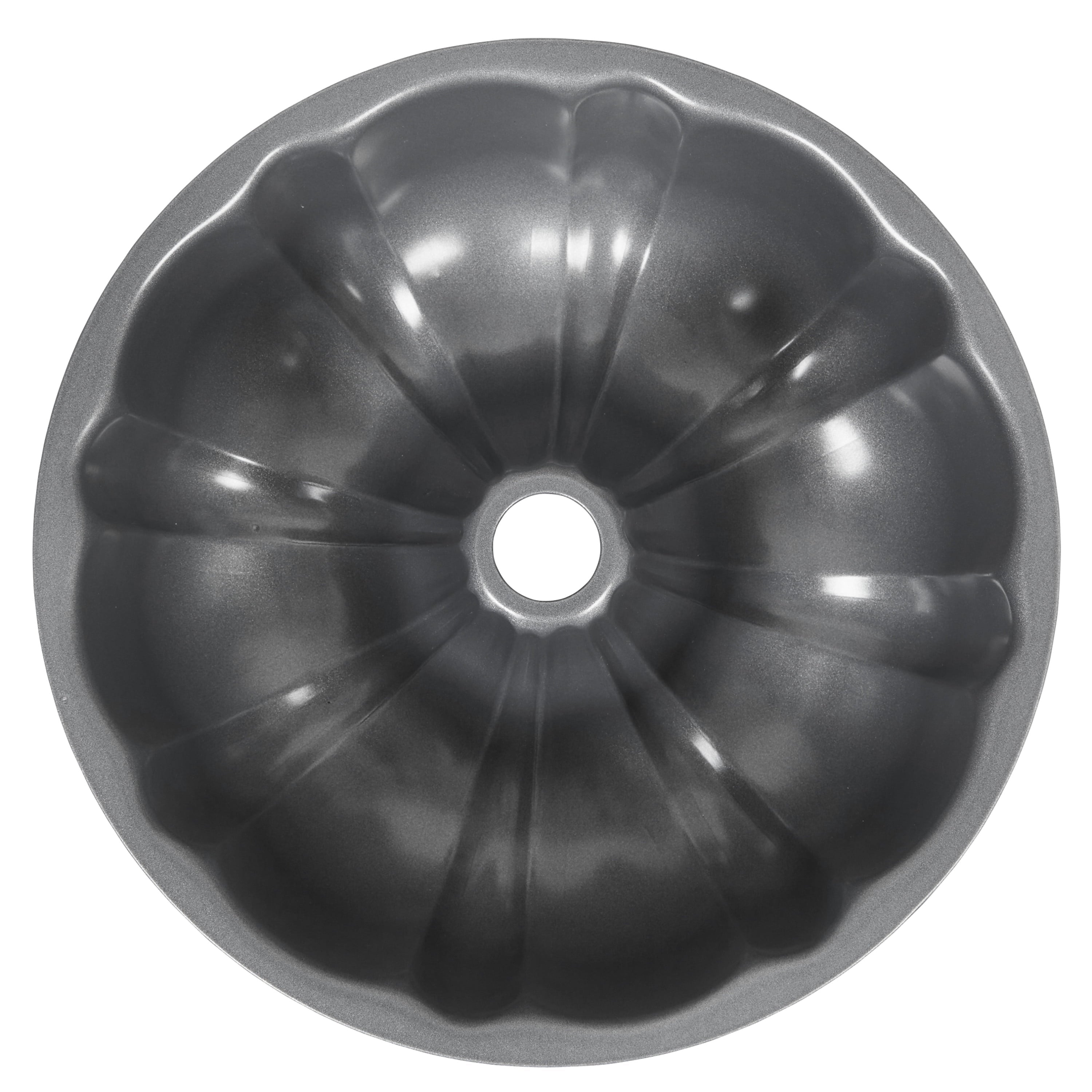 Ergonomic Manual Everyday Non-Stick Bundt Cake Pan 9.51" Fluted Tube Baking Pan, Packaging May Vary - Kitchen Gadget Tool for Quick Food Prep - Default Title