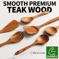 Premium Silicone Wooden Spoons for Cooking, 6-Piece 100% Natural Teak Wooden Utensils for Cooking — Heat Resistant, Non-Stick ... - Heat-Resistant Silicone Cooking Spatula Turner - Default Title