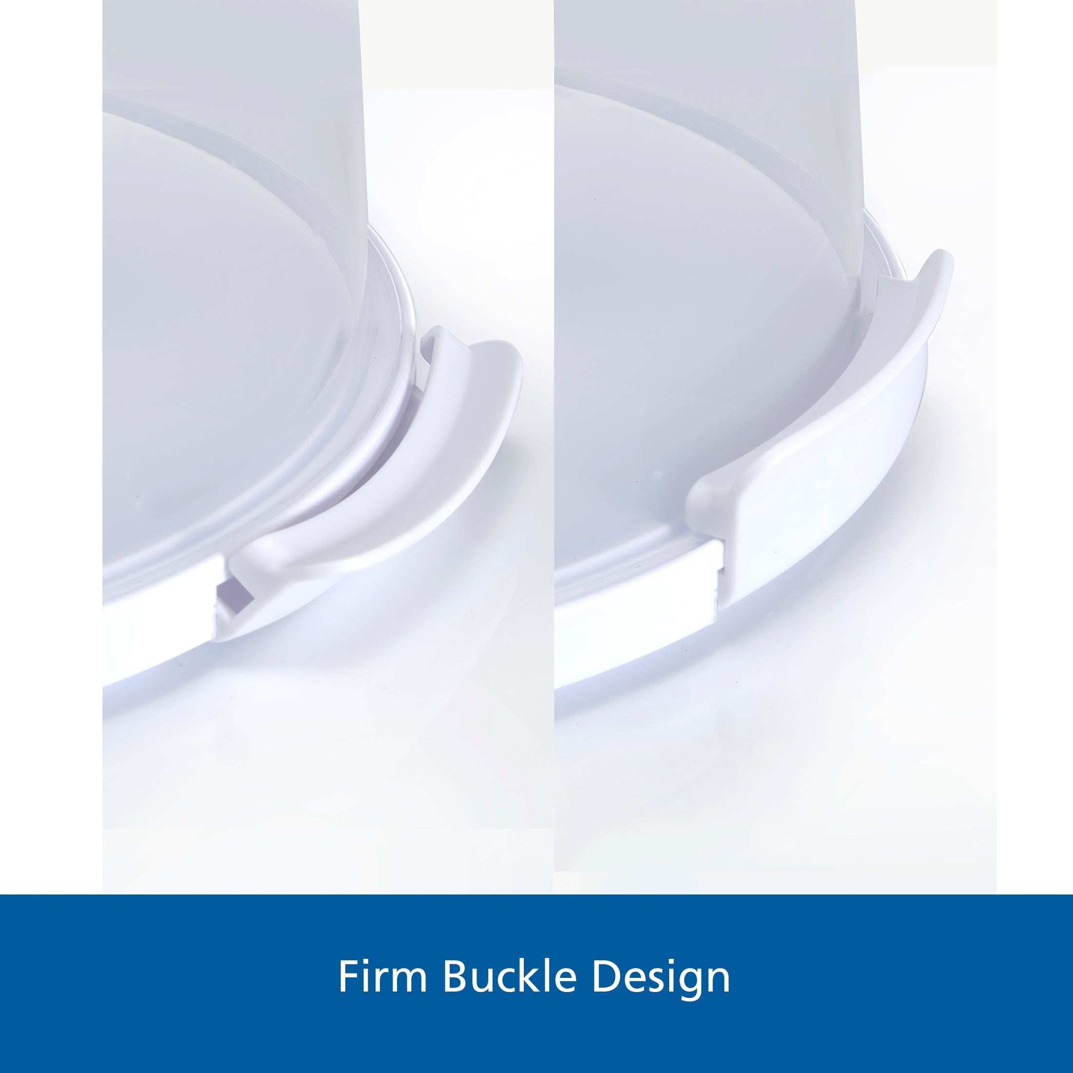 Innovative 12 inch Clear Cake Carrier with 2pk 9 inch Gray Round Pans, Carbon Steel - Innovative Kitchen Helper for Modern Cooking Detail