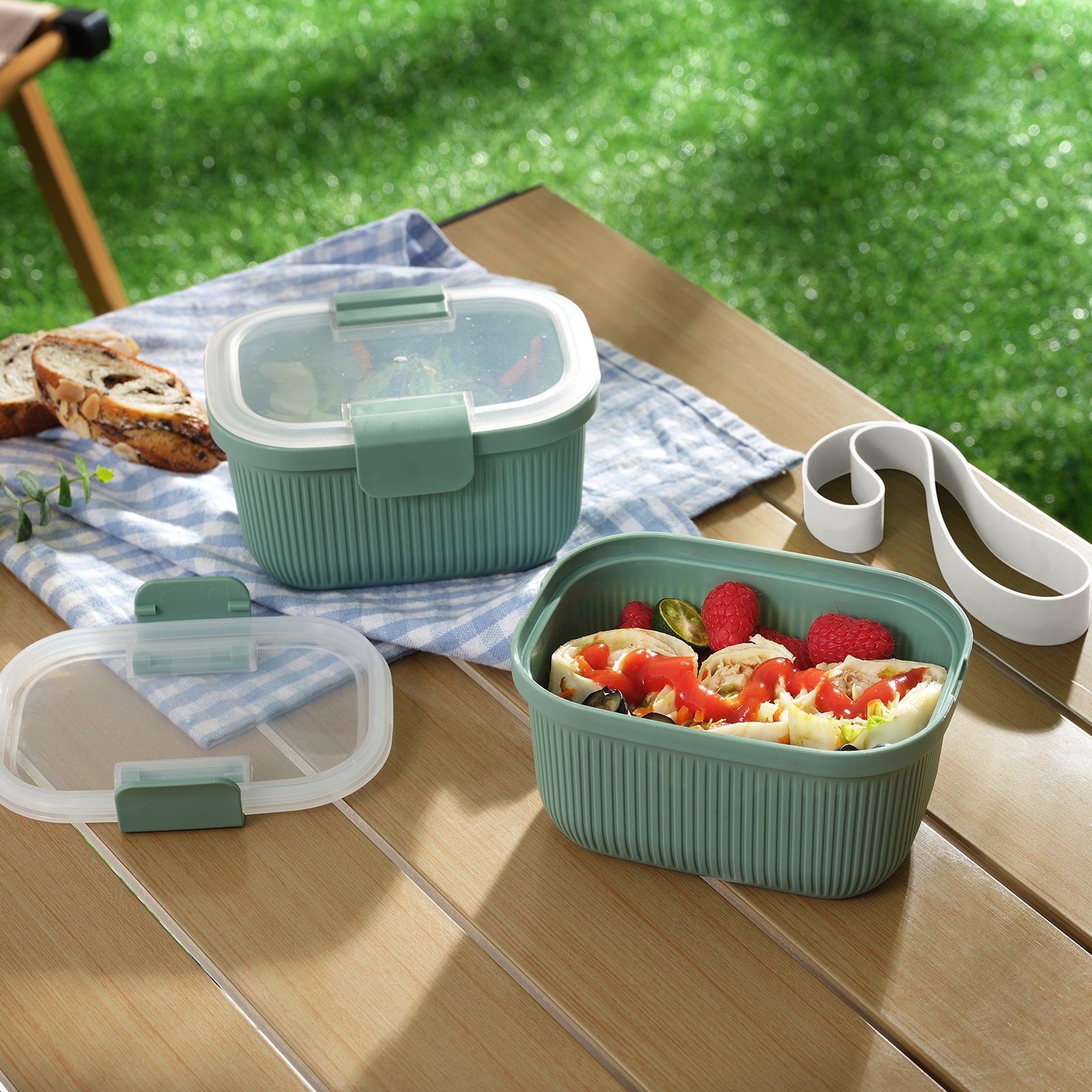Deliciously Squishy Food Storage Snack Container, Plastic, Rectangle, Green, 19oz Capacity, Best Used for On-the-Go Snacks and Small Port... - Deliciously Soft Cupcake Sensory Glob Detail