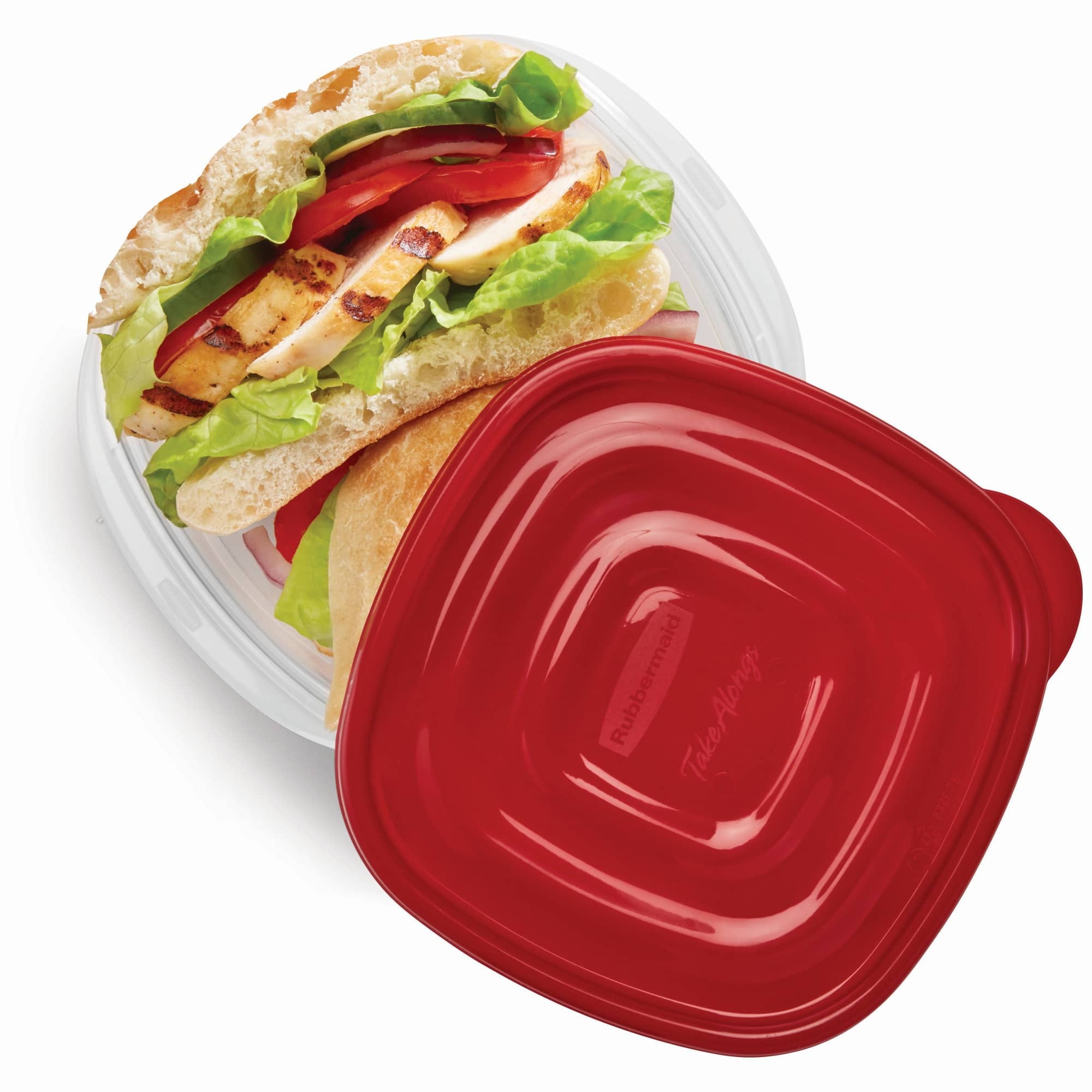 Fun Food Fidget 2.9-Cup Square Food Storage Containers, Ruby Red, 4 Pack - Deliciously Soft Cupcake Sensory Glob Detail