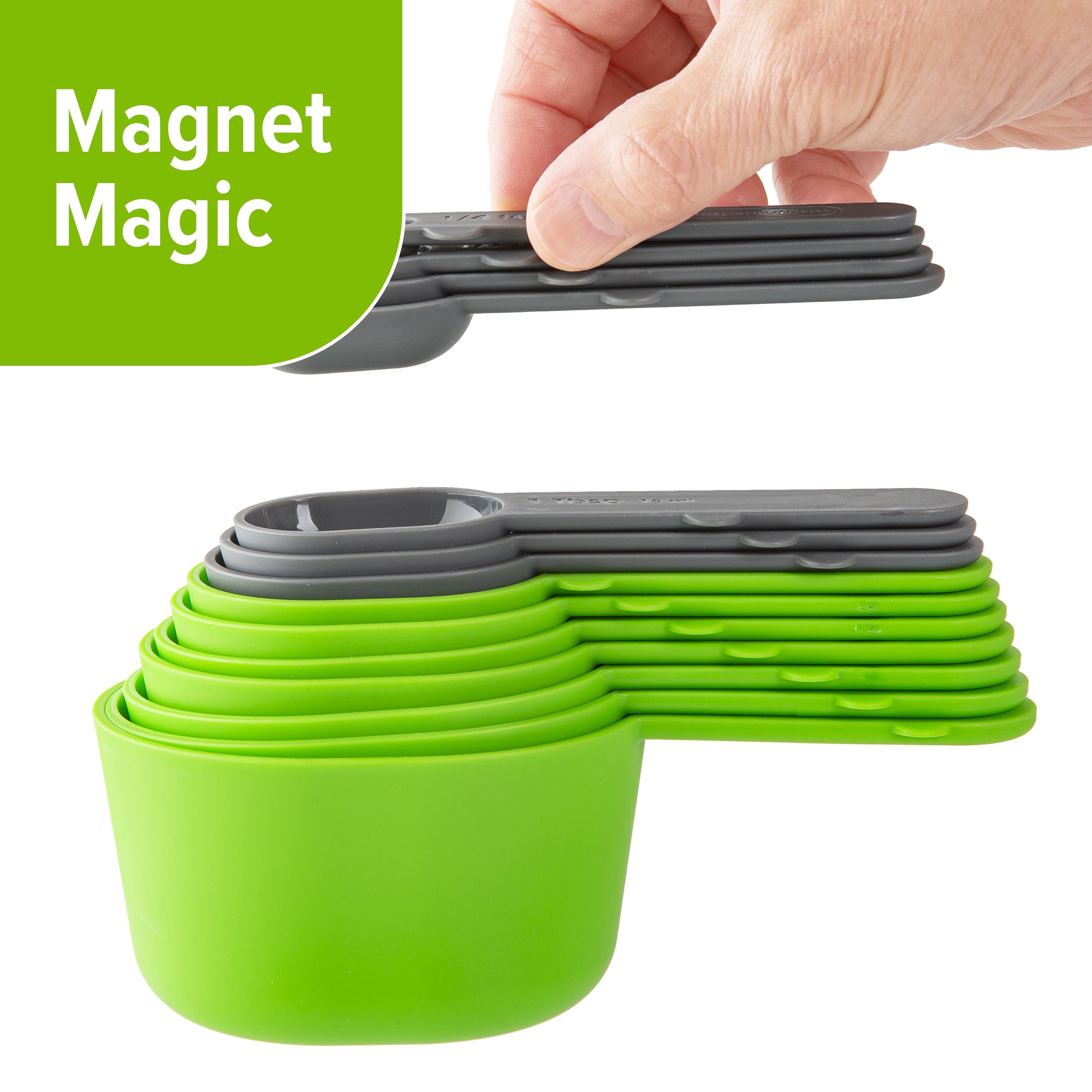Premium Kitchen 15 Piece Magnetic Measuring Set - Multi-Functional Manual Food Chopper & Slicer Detail