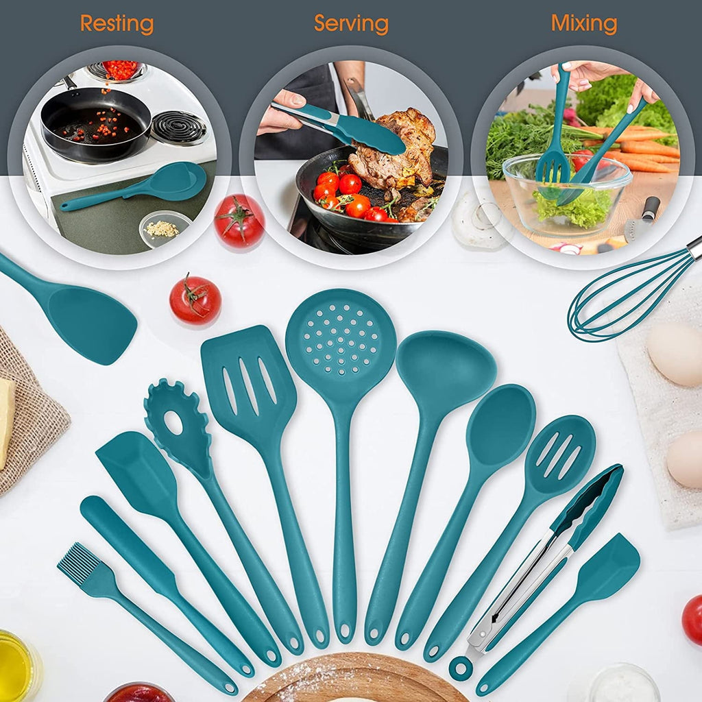 Durable Steel 15-Piece Kitchen Utensils Set, Silicone Cooking Utensils with Holder, Non-stick Cookware Friendly & Heat Resistant - ... - Heavy Duty Stainless Steel Kitchen Shears Detail