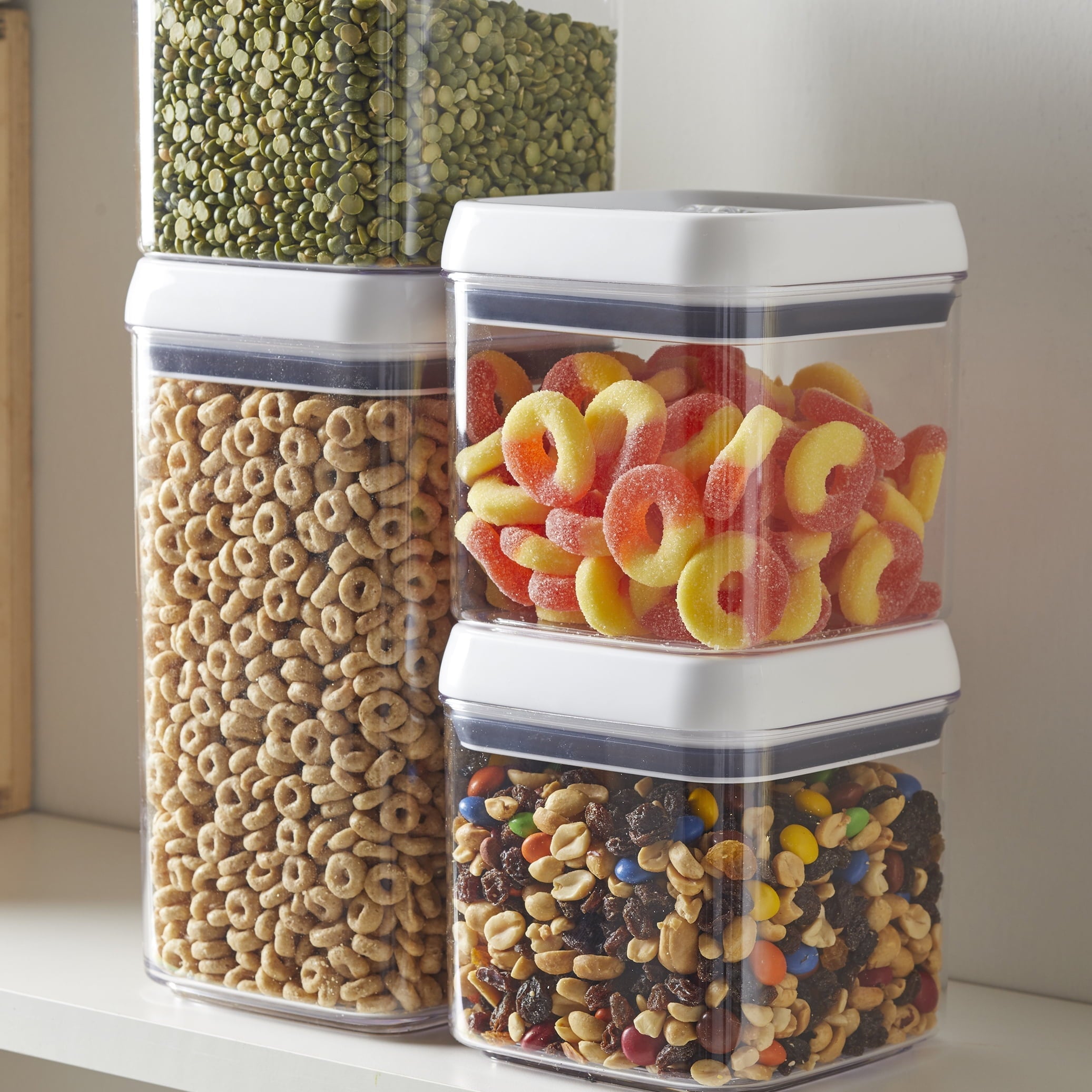 Playful Geometric (2 pack) Canister - 4.5 Cup Square Food Storage Container, Designed to Help with Pantry Organization and F - Deliciously Soft Cupcake Sensory Glob Detail