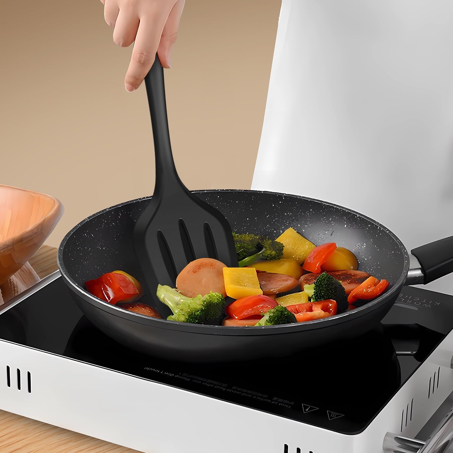 Seamless One-Piece Silicone Cooking Utensils Set - 446°F Heat Resistant Kitchen Utensils,Turner Tongs,Spatula,Spoon,Brush,Whisk,Ki... - Durable Turner & Ladle Utensil Set for Home Chefs Detail