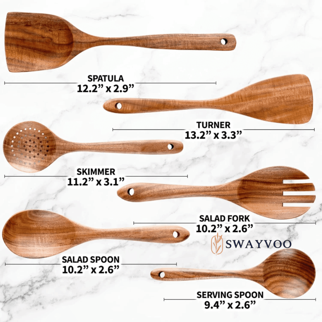 Premium Silicone Wooden Spoons for Cooking, 6-Piece 100% Natural Teak Wooden Utensils for Cooking — Heat Resistant, Non-Stick ... - Heat-Resistant Silicone Cooking Spatula Turner Detail