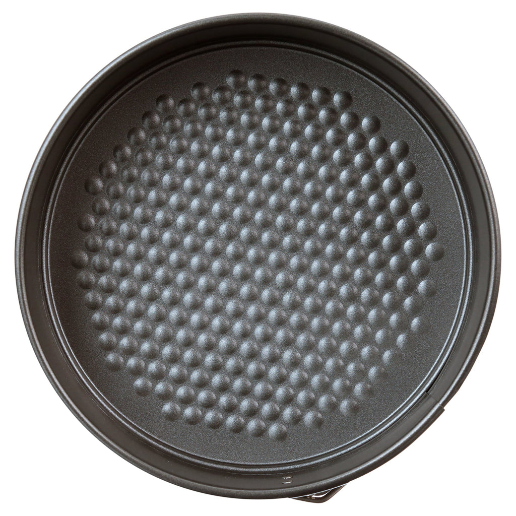 Innovative 8", 9", 10" Round Nonstick Carbon Steel Springform Cake Pans, Gray, Set of 3 - Premium Stainless Steel Garlic Presser & Peeler Detail