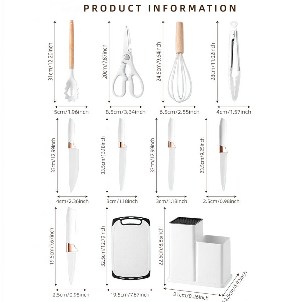 Premium Silicone Kitchen Utensils Set for Cooking, 11 Cooking Utensils, 6 Knife set Beige,3 Utensil Sets,utensilios de cocina - Ergonomic Kitchen Tongs and Cooking Spoon Utensil Detail