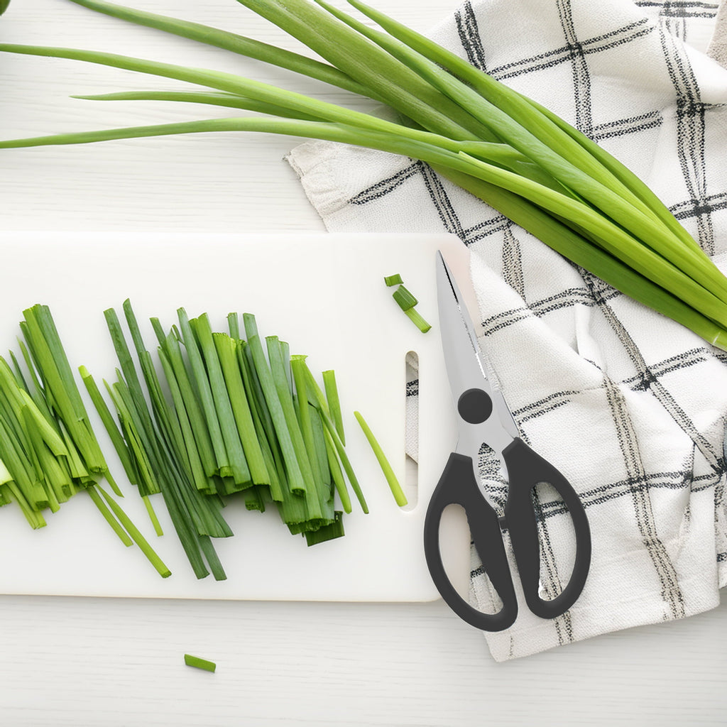 Premium Kitchen Stainless Steel Multi-Purpose Kitchen Shears with Grip 1 Each - Kitchen Gadget Tool for Quick Food Prep Detail