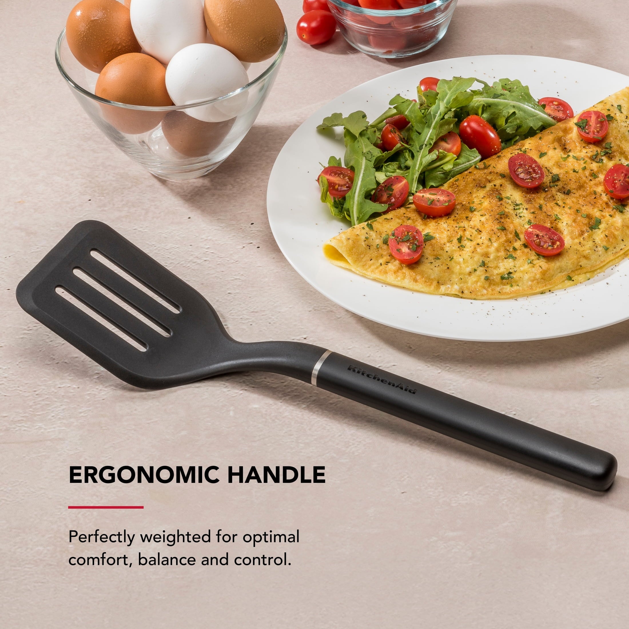 Professional Grade 3-Piece Cooking Utensils Set with Ergonomic Handles, Black - High-Precision Culinary Tool for Baking & Cooking Detail