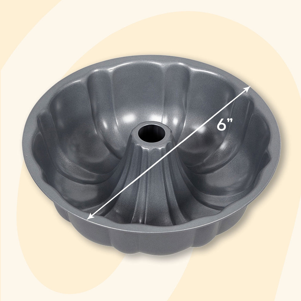Ergonomic Manual Everyday Non-Stick Bundt Cake Pan 6" Fluted Tube Baking Pan, Packaging May Vary - Multi-Functional Manual Food Chopper & Slicer Detail