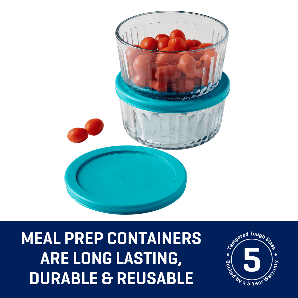 Sweet Treat Shaped Glass Food Storage Container with Lids, 4 Cup Round, Set of 2 - Fun Food Fidget Cookie Squishable Toy Detail