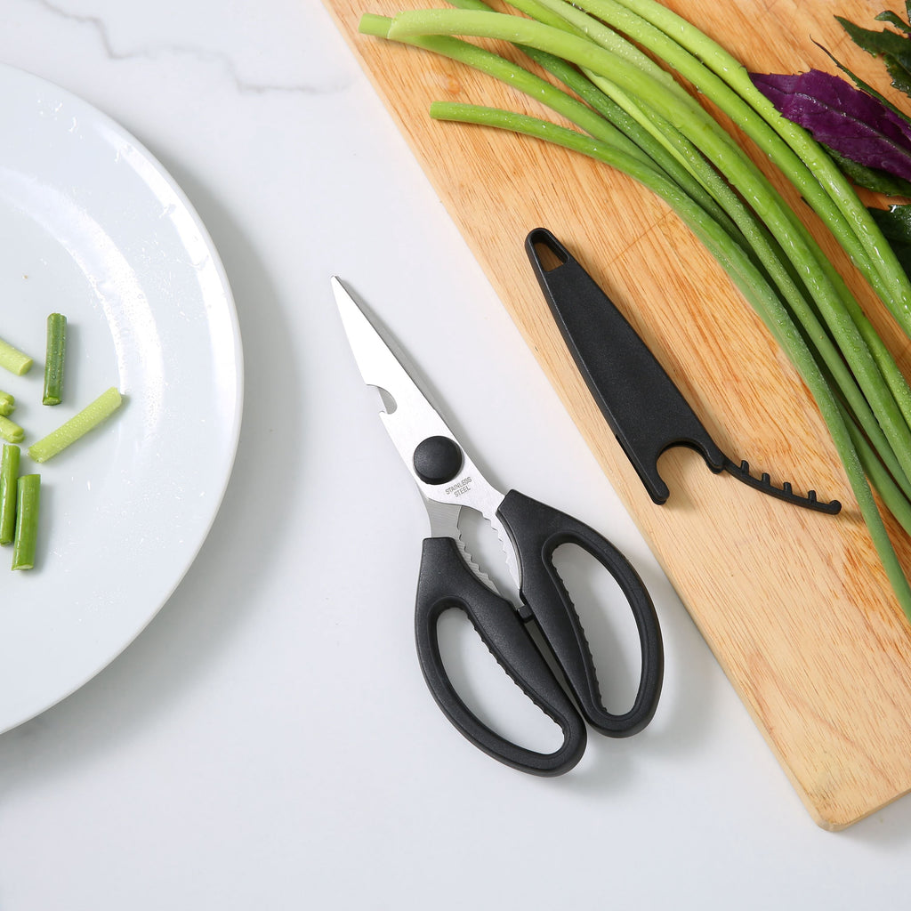 Time-Saving Stainless Steel Multi-Purpose 8.6in Kitchen Shears - Multi-Functional Manual Food Chopper & Slicer Detail