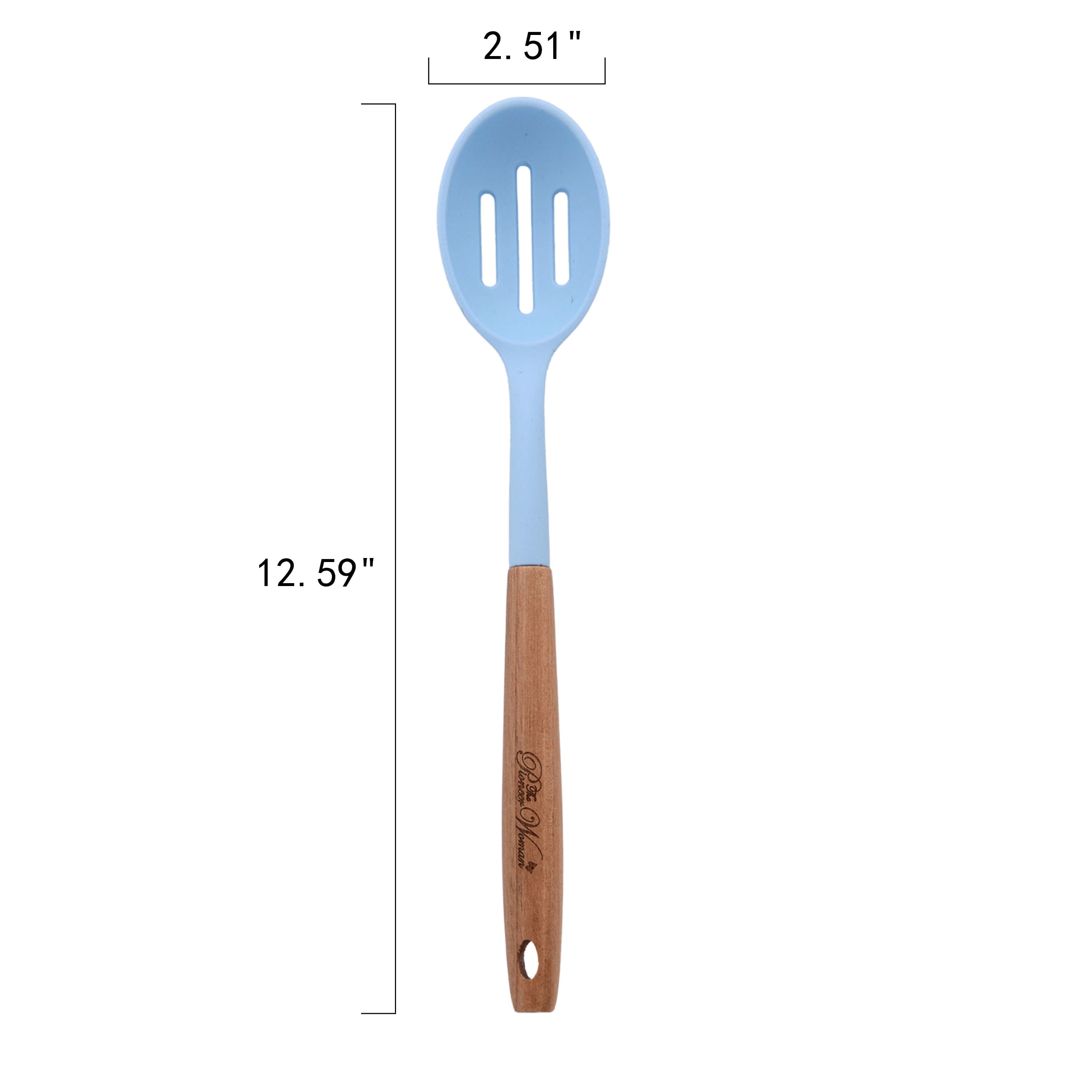 Durable Steel 10-Piece Silicone and Acacia Wood Handle Cooking Utensils Set, Blue - Heavy Duty Stainless Steel Kitchen Shears Detail