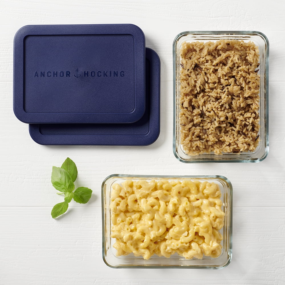 Deliciously Squishy Glass Food Storage Containers with Lids, 3 Cup Rectangular, Set of 2 - Playful Star & Heart Shaped Geometric NeeDoh Detail
